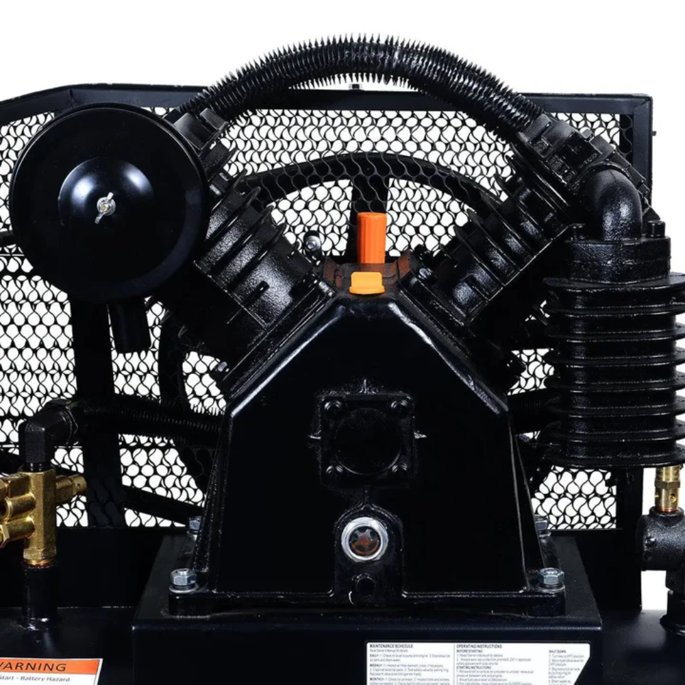 40 Gallon Skid Mount Gas Air Compressor, 2-Stage Belt Drive, 9 HP Engine, horizontal Tank