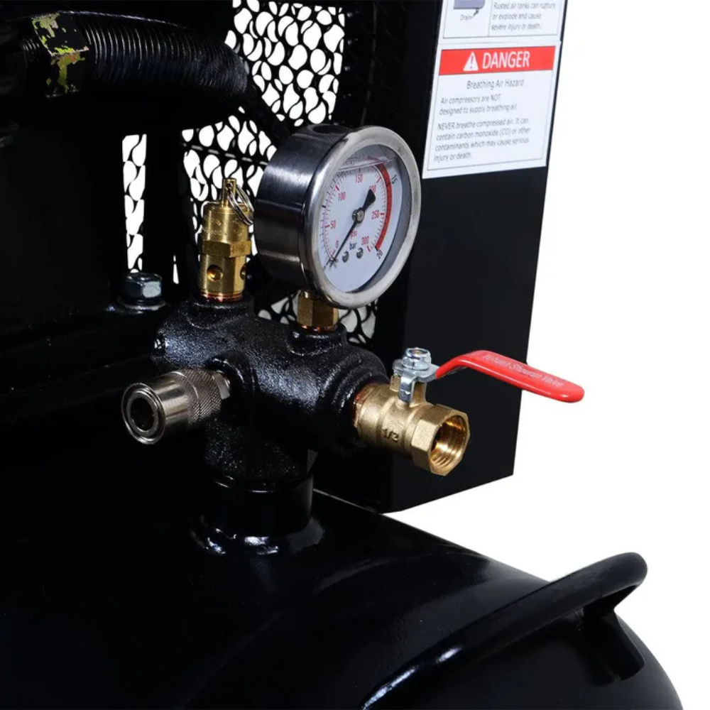 40 Gallon Skid Mount Gas Air Compressor, 2-Stage Belt Drive, 9 HP Engine, horizontal Tank