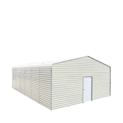Double Garage Metal Shed Automatic Roll up Door with Side Entry Door- 21’(W) x 19’(L) x 13’(H)