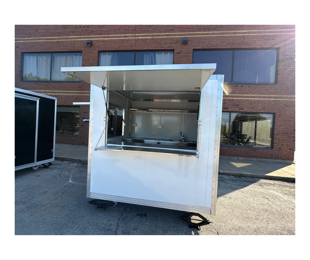 CAEL’s 7′ Square Top Mobile Food Cart – B&W