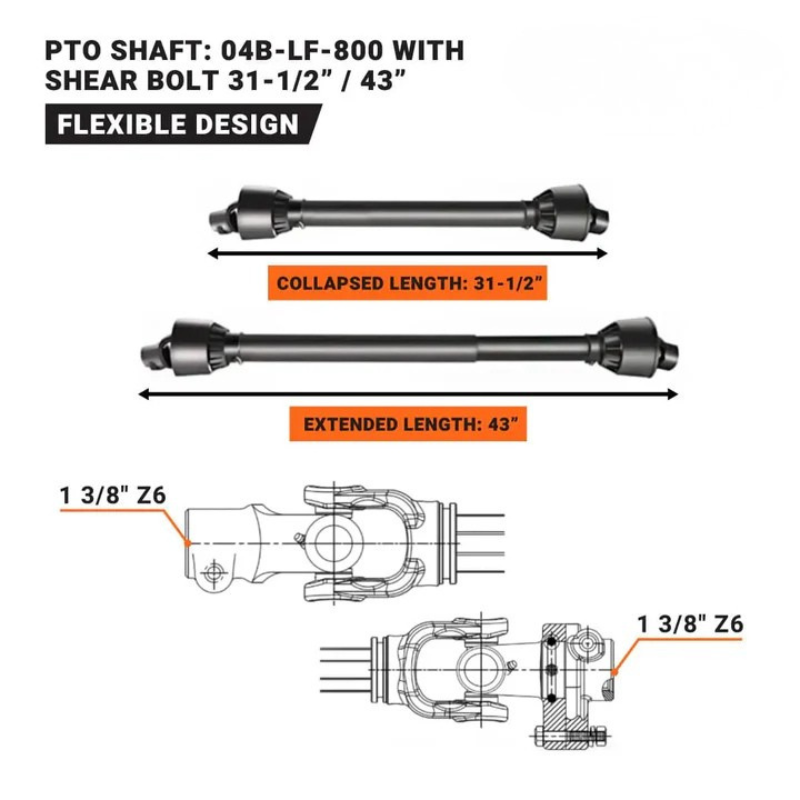 60" Heavy Duty Flail Mower with Forged Hammers for Tractors 30–60HP, PTO Shaft