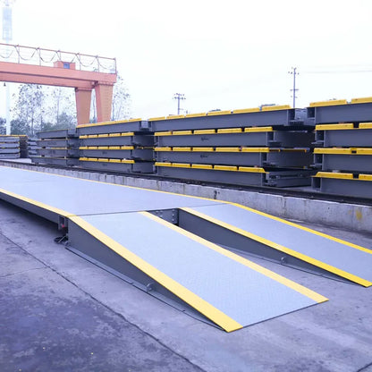 60 Ton Weighbridge Truck Scale, -35℃ to +70℃, 10’ x 56’ (W x L), High-Quality Steel, U-Shape Beam Design, 120% Safe Overload