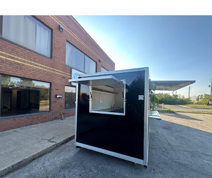 CAEL’s 7′ Square Top Mobile Food Cart – B&W