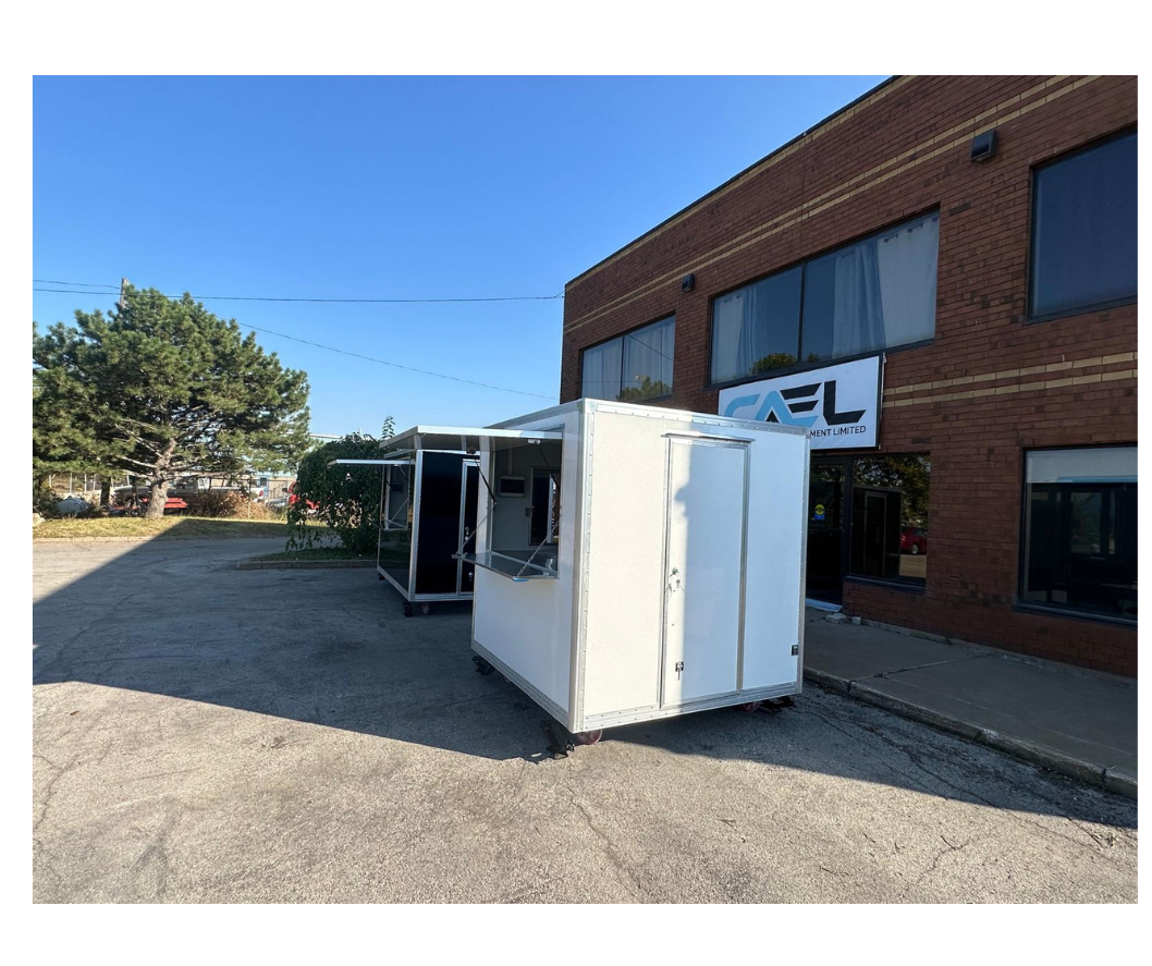 CAEL’s 7′ Square Top Mobile Food Cart – B&W