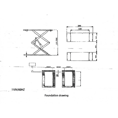 7,800lb Full Rise Scissor Lift (FRSL78)