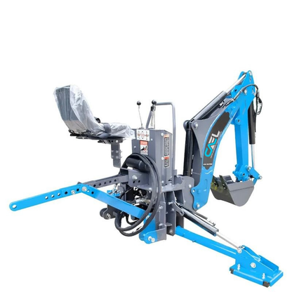 8-ft Tractor Swing Backhoe Attachment, 180° Boom and Bucket Rotation, 12" Bucket Included
