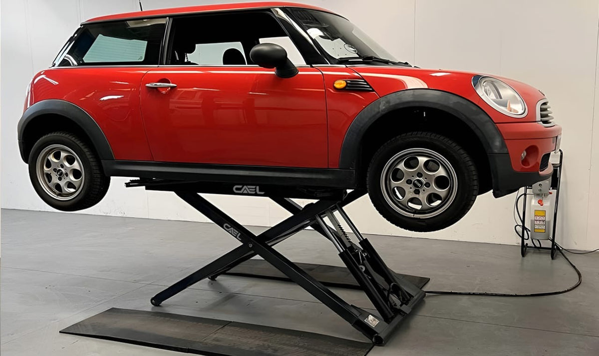 6100 lb Mobile Low Rise Scissor Car Lift Portable Hydraulic Lift CAEL ...