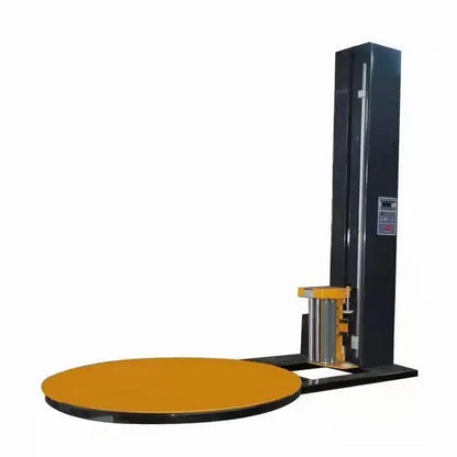 Automatic pallet wrapping machine for skid stretch wrap industrial packaging