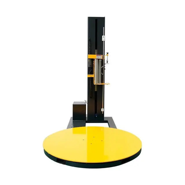 Automatic pallet wrapping machine for skid stretch wrap industrial packaging