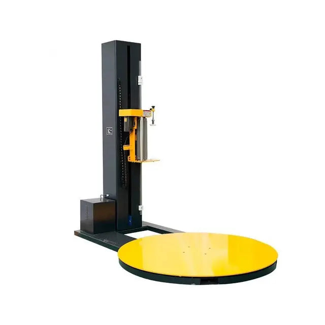 Automatic pallet wrapping machine for skid stretch wrap industrial packaging