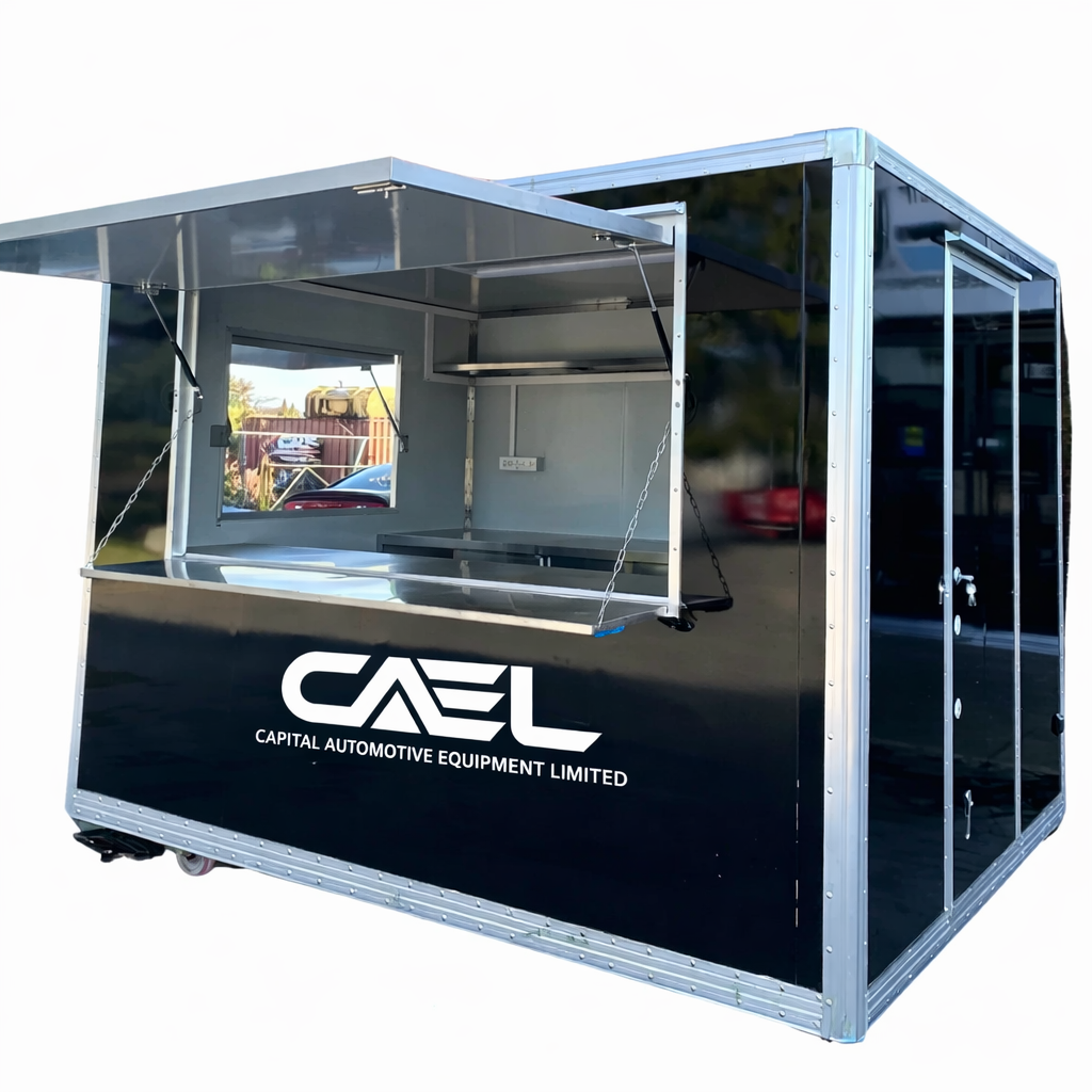 CAEL’s 10′ Square Top Mobile Food Cart – B&W