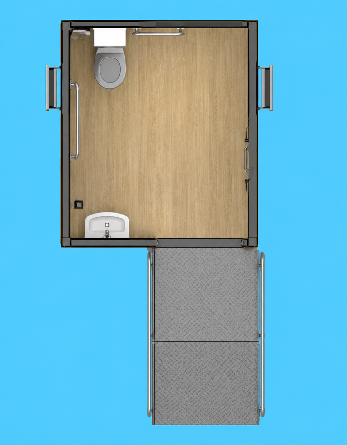 CAEL 10FT Wheelchair Accessible Portable Toilet (Without Shower)