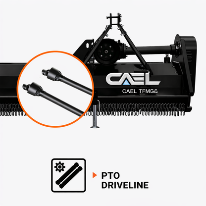 CAEL EFGC-175 68" Heavy Duty PTO Tractor Flail Mower – Grass & Brush Cutter for 35-55 HP Tractors