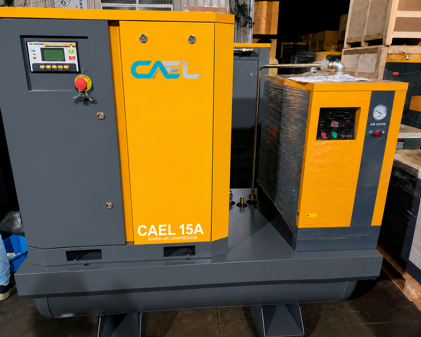 CAEL 15 HP Screw Air Compressor – 4 IN 1 System with Air Dryer, Air Tank & Filters
