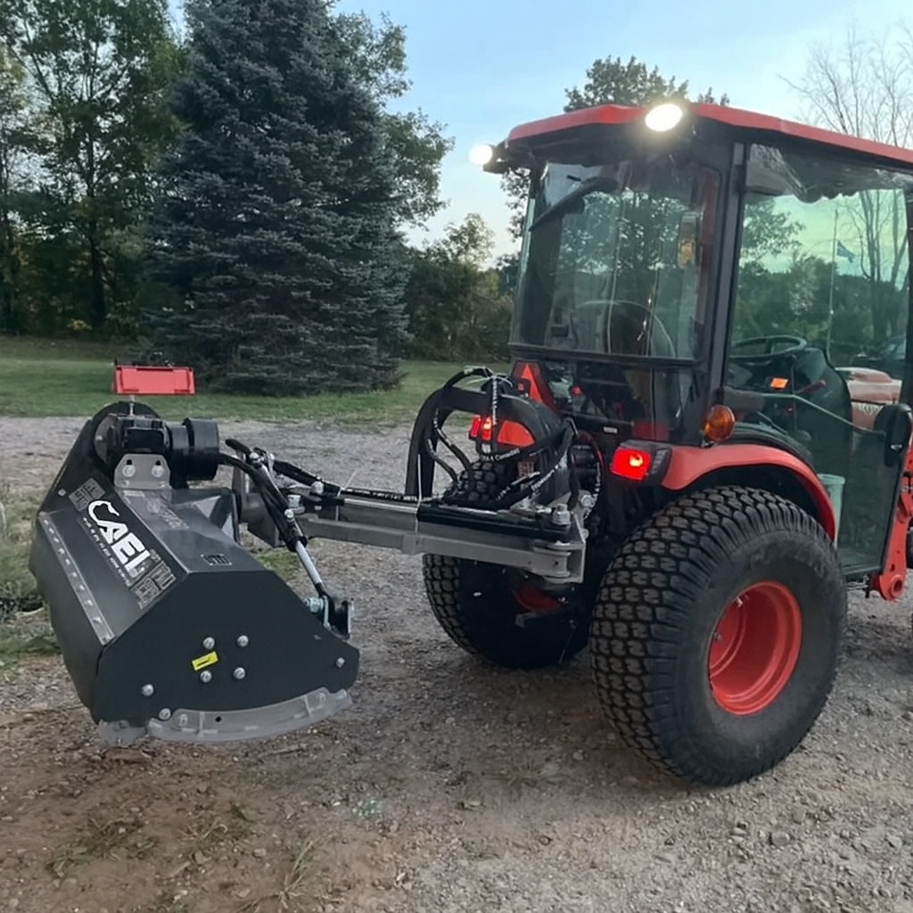 60" Ditch Bank Flail Mower, Offset Verge & Slope Cutter for Tractors 30-60 HP