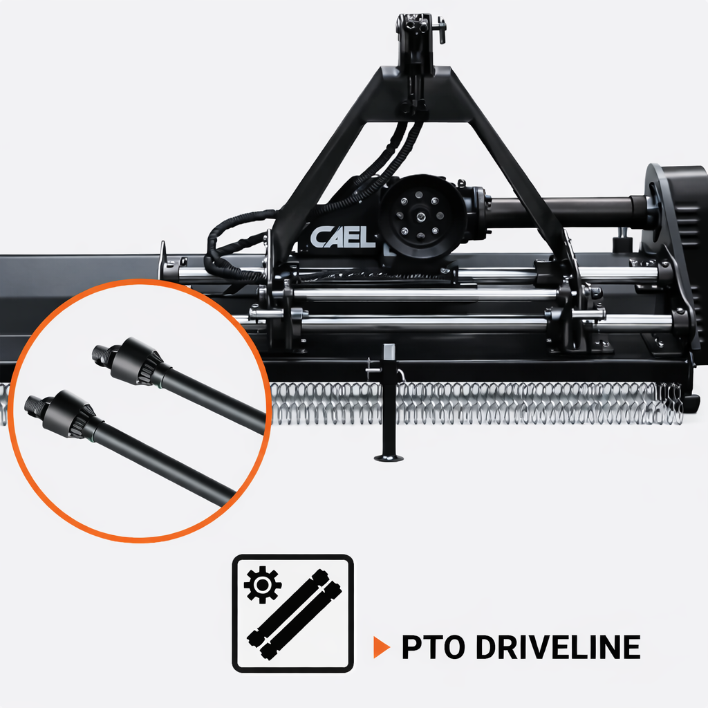 CAEL EFGCH-175 68" Hydraulic Side Shift PTO Tractor Flail Mower – Heavy Duty Grass & Brush Cutter for 40–50 HP Tractors