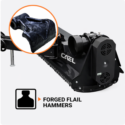 CAEL AGF-160 62" Hydraulic Offset Flail Mower – Heavy Duty PTO Ditch Bank Mower for 60–95 HP Tractors