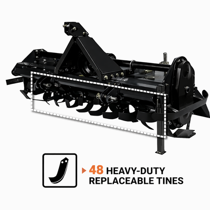 CAEL TL-135 Light Duty Rotary Tiller – 51" PTO Tractor Tiller for 18–22 HP Tractors