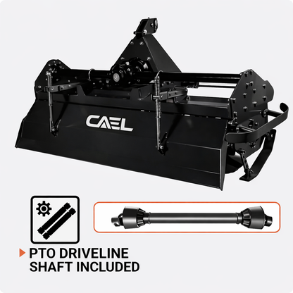 CAEL TL-135 Light Duty Rotary Tiller – 51" PTO Tractor Tiller for 18–22 HP Tractors