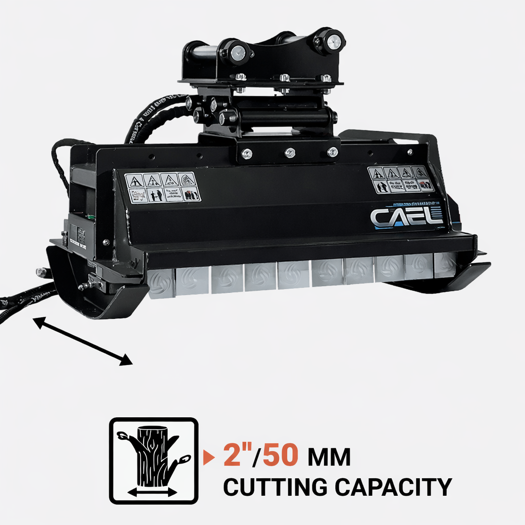 CAEL-EMH100 Excavator Flail Mower – 39.4 Inch Hydraulic Brush Cutter for 5-10 Ton Excavators