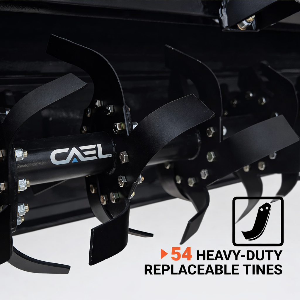 CAEL IGN180 Heavy Duty Rotary Tiller – 69" PTO Tractor Tiller for 48 HP Tractors
