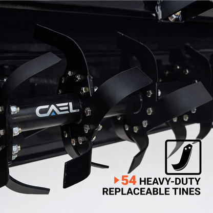 CAEL IGN180 Heavy Duty Rotary Tiller – 69" PTO Tractor Tiller for 48 HP Tractors
