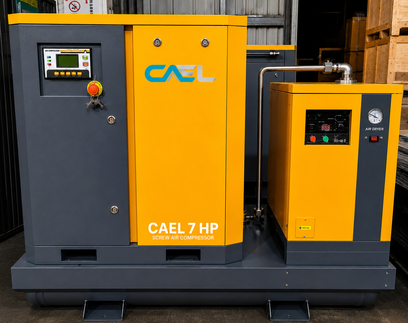 CAEL 7 HP Screw Air Compressor – 4 IN 1 System with Air Dryer, Air Tank & Filters