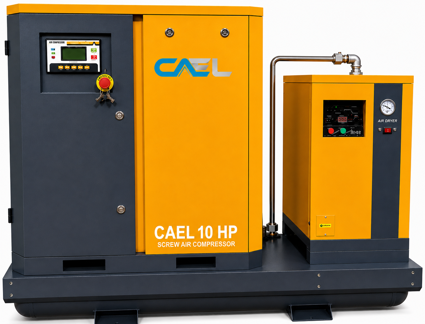CAEL 10 HP Screw Air Compressor – 4 IN 1 System with Air Dryer, Air Tank & Filters