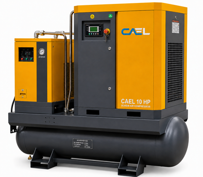 CAEL 10 HP Screw Air Compressor – 4 IN 1 System with Air Dryer, Air Tank & Filters