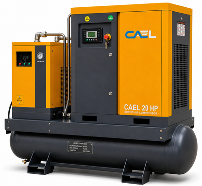 CAEL 20 HP Screw Air Compressor – 4 IN 1 System with Air Dryer, Air Tank & Filters