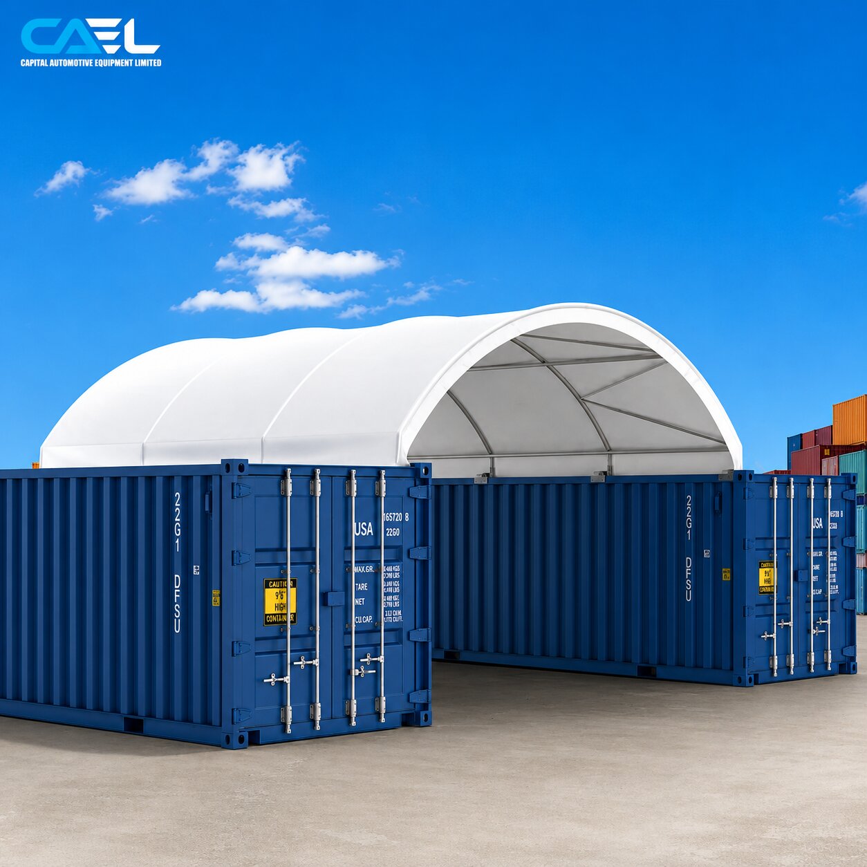container tent CAEL Container Shelter 20′wide x 40′Length – Capital Automotive Equipment