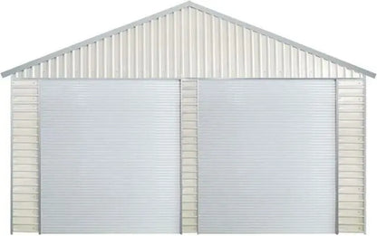 Double Garage Metal Shed Automatic Roll up Door with Side Entry Door- 25(W)x73(L)x13(H)
