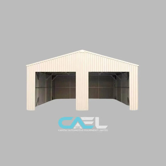 Double Garage Metal Shed Automatic Roll up Door with Side Entry Door- 25(W)x65(L)x13(H)