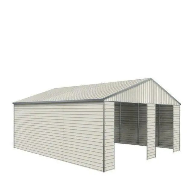 Double Garage Metal Shed Automatic Roll up Door with Side Entry Door- 25(W)x65(L)x13(H)