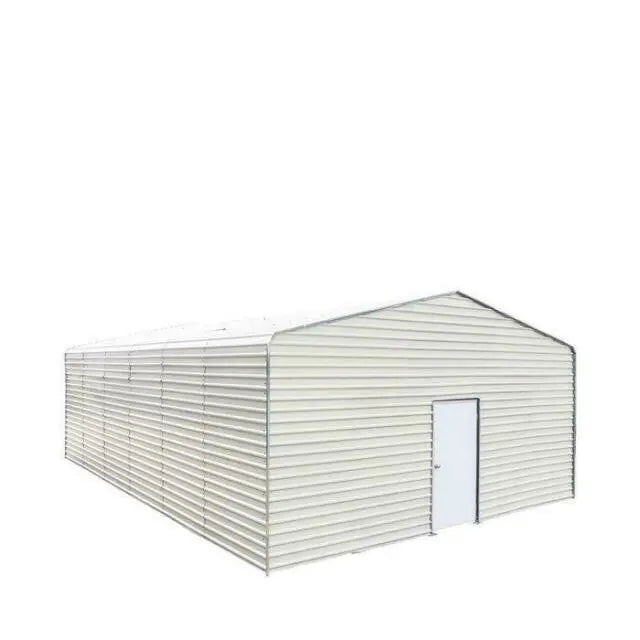 Double Garage Metal Shed Automatic Roll up Door with Side Entry Door – 25(W)x50(L)x13(H)
