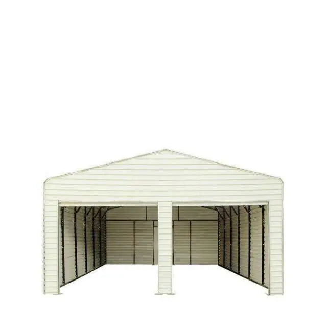 Double Garage Metal Shed Automatic Roll up Door with Side Entry Door – 25(W)x50(L)x13(H)