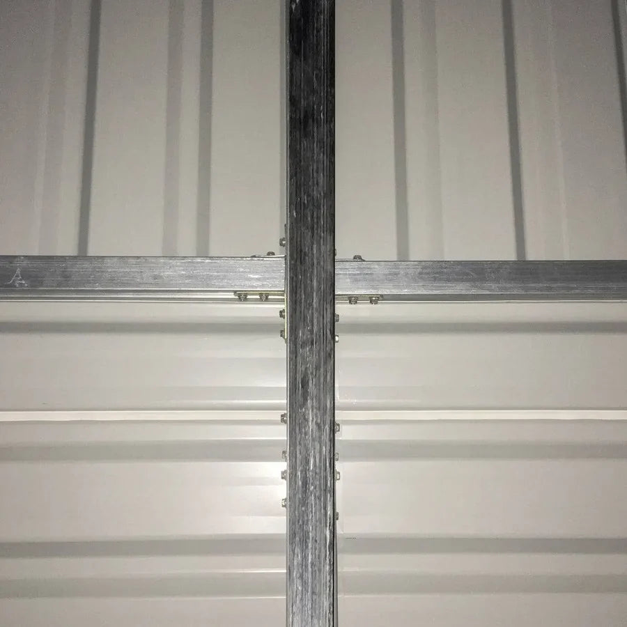 Double Garage Metal Shed Automatic Roll up Door with Side Entry Door- 25(W)x65(L)x13(H)