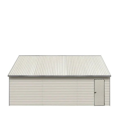 Double Garage Metal Shed Automatic Roll up Door with Side Entry Door- 25(W)x65(L)x13(H)