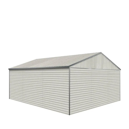 Double Garage Metal Shed Automatic Roll up Door with Side Entry Door- 25(W)x65(L)x13(H)