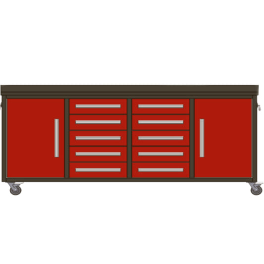 Garage Cabinet 7′ Garage Cabinet Workbench (10 Drawers & 2 Cabinets)