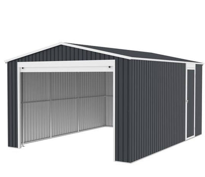 Single Garage Metal Shed with side entry 12(W) x19 (L) x 9.5(H)