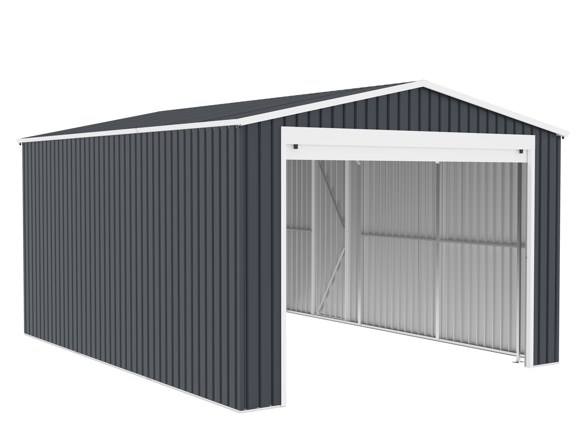 Single Garage Metal Shed with side entry 12(W) x19 (L) x 9.5(H)