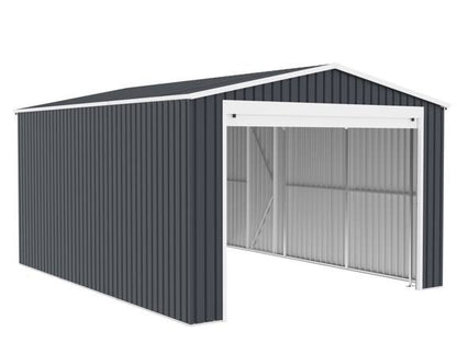 Single Garage Metal Shed with side entry 12(W) x19 (L) x 9.5(H)