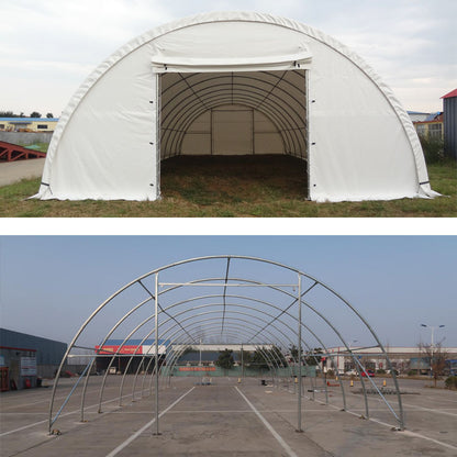 Ferme simple en forme de dôme de 20 pieds de large, 30 pieds de long et 12 pieds de haut 