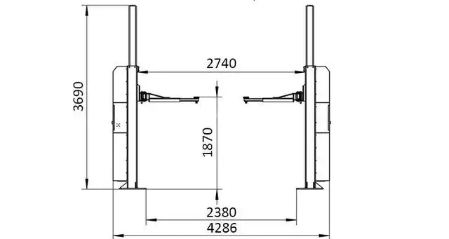 Heavy Duty 2 Post Wireless Truck Lift 14T (30,864 lbs)
