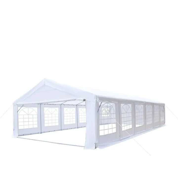 20' x 40' Heavy Duty Outdoor Party Tent with Removable Sidewalls and Roll-Up Doors, 11 oz PE Cover, 6’6" Overhead, 10’ Peak Ceiling