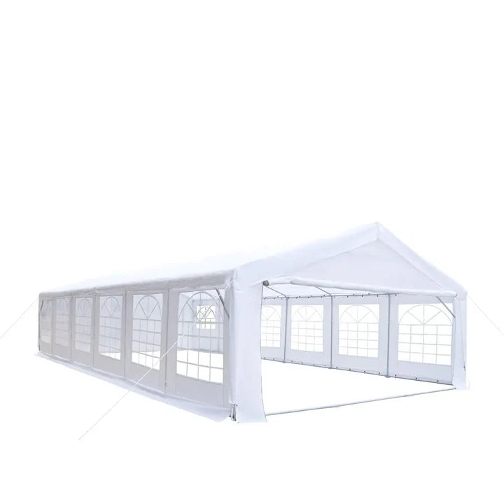 20' x 40' Heavy Duty Outdoor Party Tent with Removable Sidewalls and Roll-Up Doors, 11 oz PE Cover, 6’6" Overhead, 10’ Peak Ceiling
