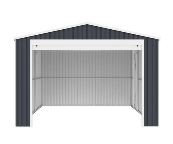 Single Garage Metal Shed with side entry 12(W) x19 (L) x 9.5(H)