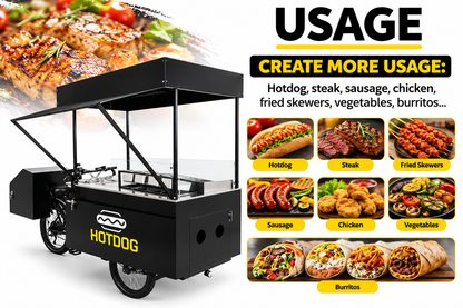 Bicicleta carrito de comida para barbacoa móvil de CAEL