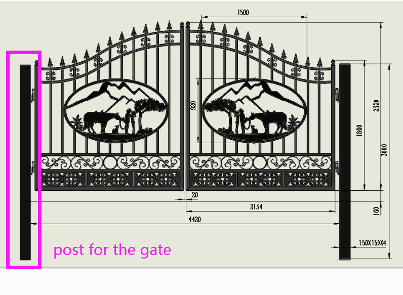 Iron Fence kit ( 150 FT ) with driveway gate